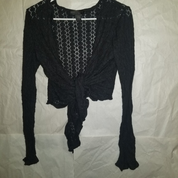 Express Sweaters - Express Angora and Lamb Wool Shrug Tie Sweater